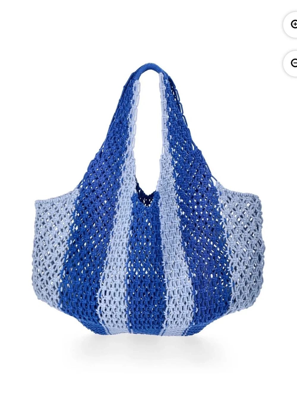 No Boundaries Women's Festival Crochet Stripped Hobo Bag - Caribbean Blue Stripe